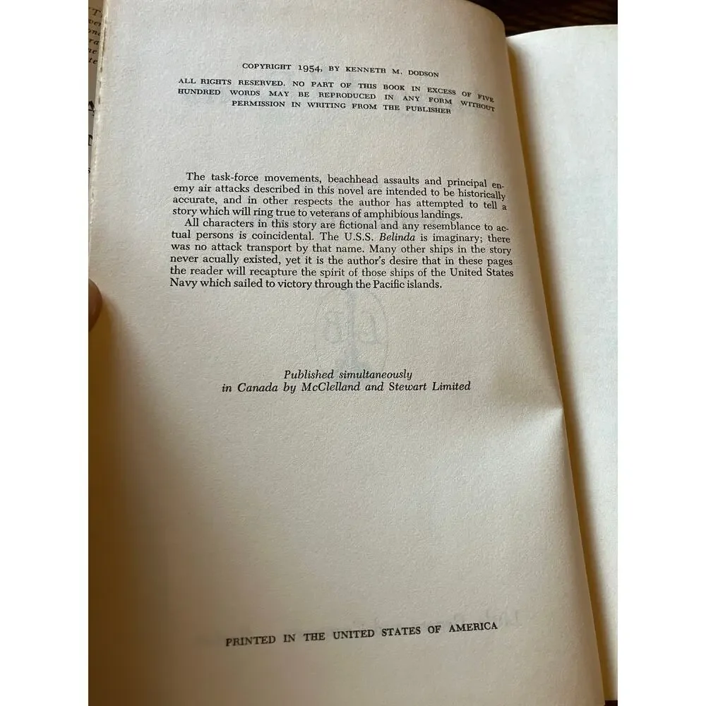 Away All Boats Vintage Book 1954 Hardcover DustJacket Military WWII Pacific VTG‎